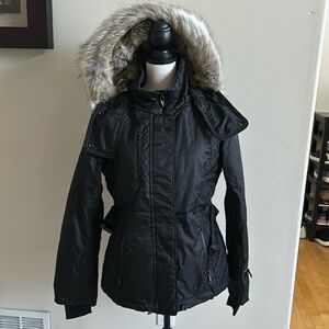 Top Shop SNO Ski Snow Puffer Coat with Faux Fur Hood
